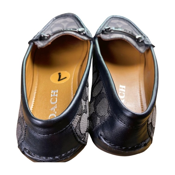 Coach Monogram Olive Black & Gray Signature Leather Loafer Shoes Size 7 - Picture 11 of 12